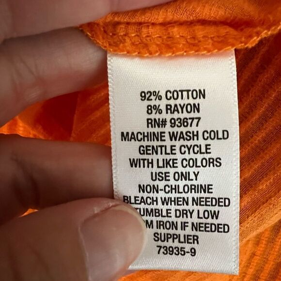 NWT Liz Claiborne Orange Blouse Small - Picture 3 of 3